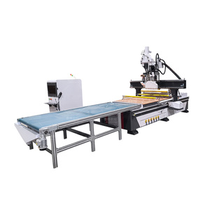 LU DIAO China Panel Furniture Door <strong>Auto</strong> <strong>Loading</strong> <strong>Unloading</strong> 3 Axis <strong>Auto</strong> Nesting ATC <strong>CNC</strong> <strong>Router</strong> With Saw Blade - Product Image 1