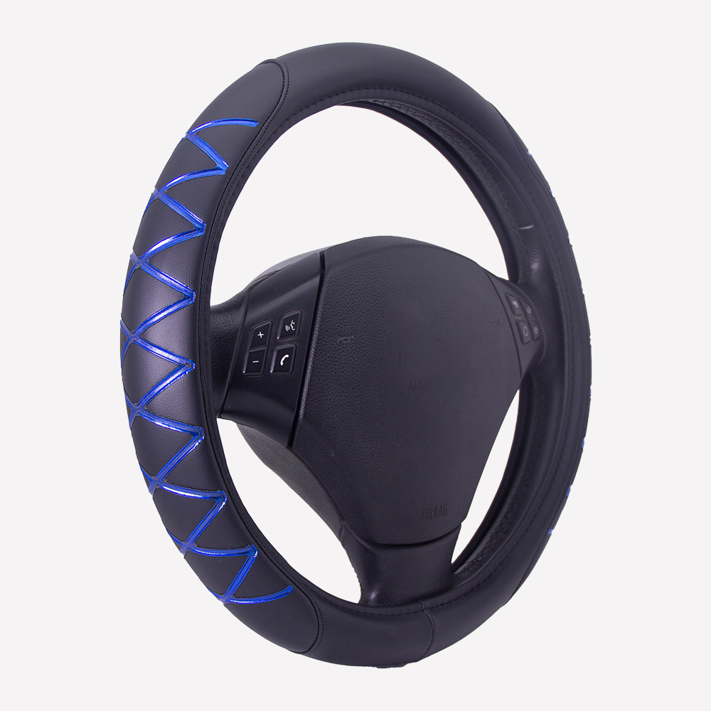Negro con rejilla de diamantes azules