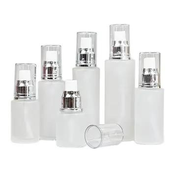 Tamaño de viaje 50ml 80ml 100mL PET plástico transparente loción de perfume de peso pesado botella de spray de alcohol para el cuidado cosmético de la piel