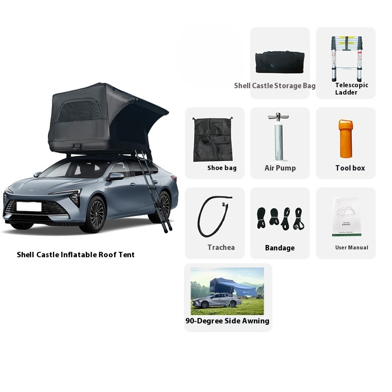 Roof tent + 90 degree car side tent