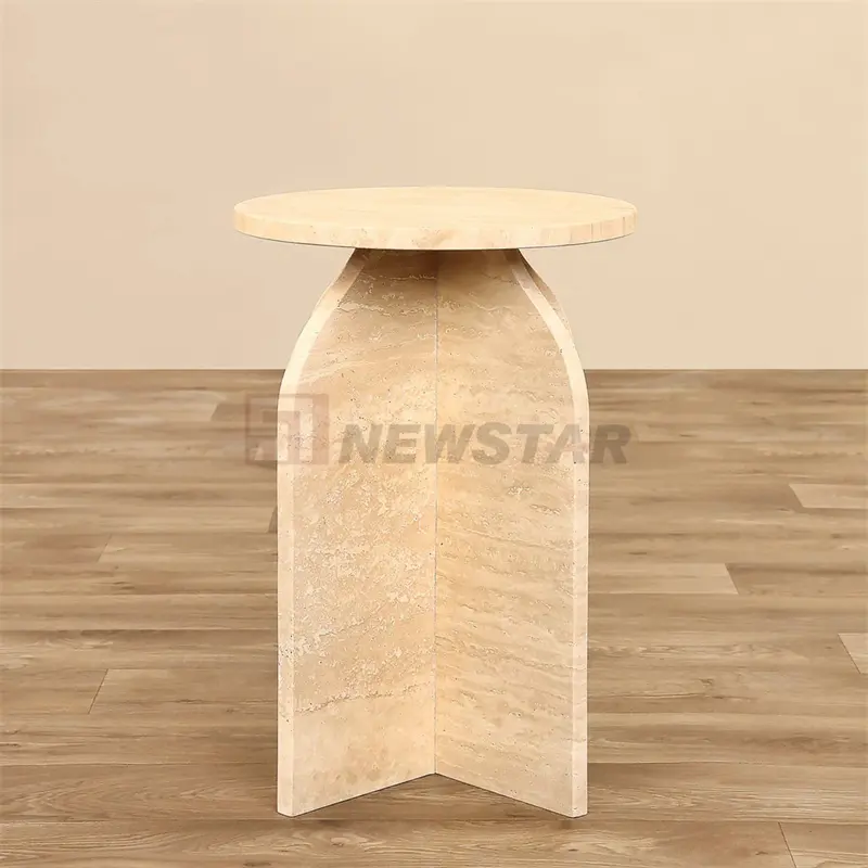Newstar, mesas laterales de sofá nórdico de Color personalizado para sala de estar, muebles de piedra, mesa de centro redonda, mesa de centro de mármol