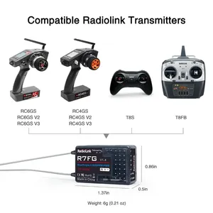 Radiolink R7FG 7チャンネル2.4GジャイロRCレシーバーSBUS PPM PWM長距離600mテレメトリRCカーとボート用おもちゃスタイルおもちゃ - Product Image 5