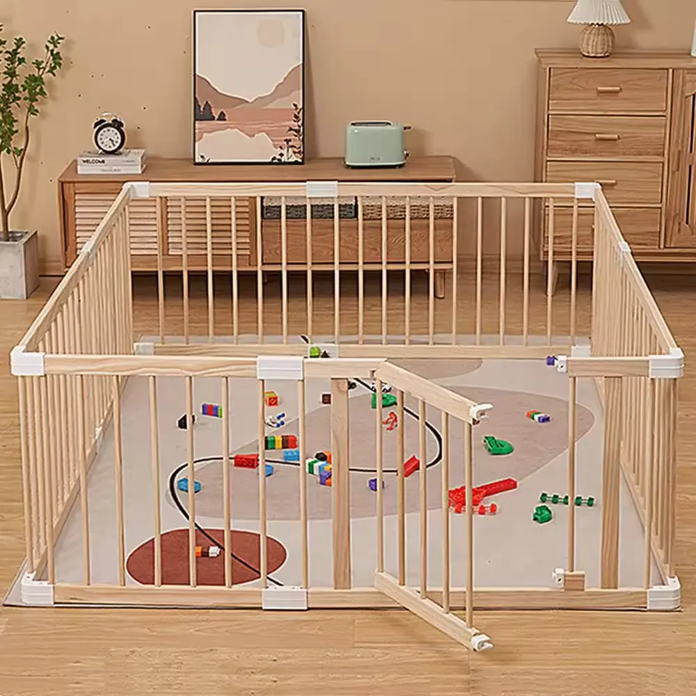 Hersteller Indoor Faltbarer Holz spiel zaun Holz spiels tift Laufs tall für Baby Kleinkind