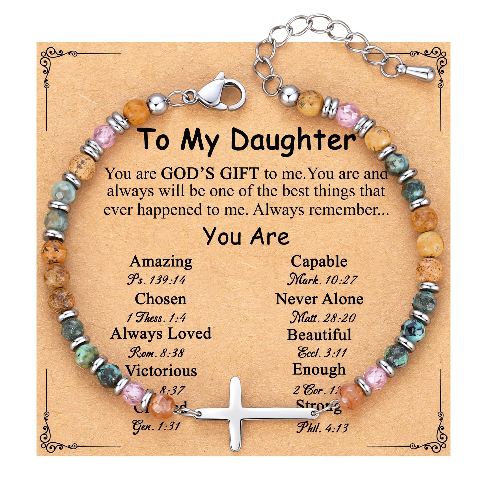 Fille + Bracelet Croix Turquoise Africaine