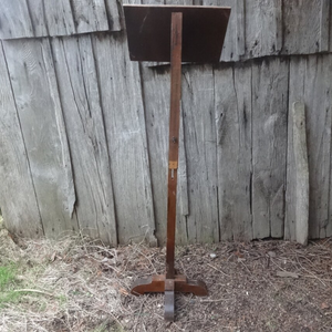 Vintage DIY <strong>Rest</strong> Speaker Narrator Display French Large Wood Church Bible Book Alter Menu <strong>Program</strong> Art Work Stand Wood Mini Table - Product Image 4