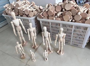 Movable Wood Manikin Hand Model Log Human-Shaped Puppet with Finger Joint Wooden Puppets for Puppet Theaters - Product Image 6