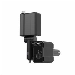 66Wデュアルポート車の充電器引き込み式ケーブル1対2高速充電対応Apple for Huawei QC3.0 Type-Cポート - Product Image 1