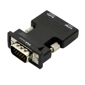 Convertidor macho VGA hembra compatible con HDMI adaptador de Cable de Audio de 3,5mm salida de vídeo 1080P FHD para PC Monitor proyector PVC Stock - Product Image 1