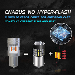 JiaChi fabrika Canbus 1156 3156 7440 <span class=keywords><strong>Led</strong></span> yüksek güç ampul ışık 1860CSP çip oto araba Canbus P27W W21W dönüş sinyali lambası 12v Amber