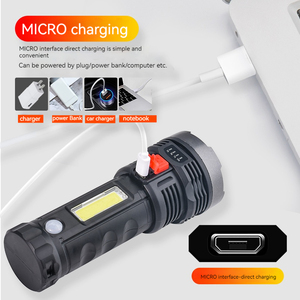Multifunktionale Power-Lichter-Led-Torch tragbar wasserdicht 4 Lichtmodi USB wiederaufladbare taktische Taschenlampe - Product Image 6