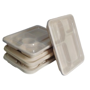 Eco-friendly Biodegradable Disposable Microwaveable TakeOut Food Containers Corn <strong>Starch</strong> Lunch <strong>Box</strong> Microwave Disposal Container - Product Image 2