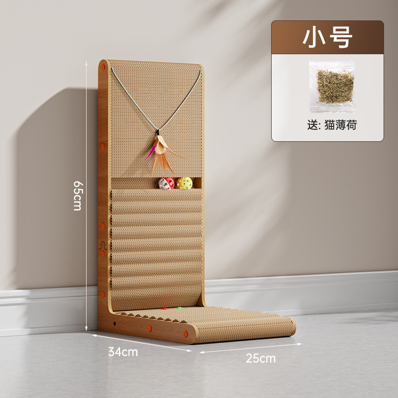 L-shaped cat scratching post