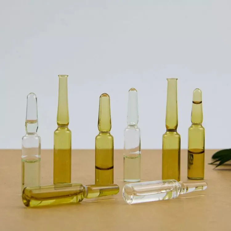 Ampolla de vidrio transparente ámbar, botella de vidrio de inyección médica y cosmética de alta calidad, 1ml, 2ml, 5ml
