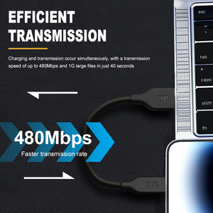 USB 3.0 C型高速电缆0.15m尼龙标准电缆480Mbps数据传输3A打印机电脑耳机充电 - Product Image 6