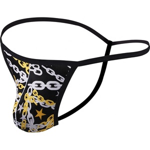 Tanga de poliéster de precio de fábrica de alta calidad, ropa interior de cuerda G para hombres, tangas con estampado personalizado y cuerda G - Product Image 1