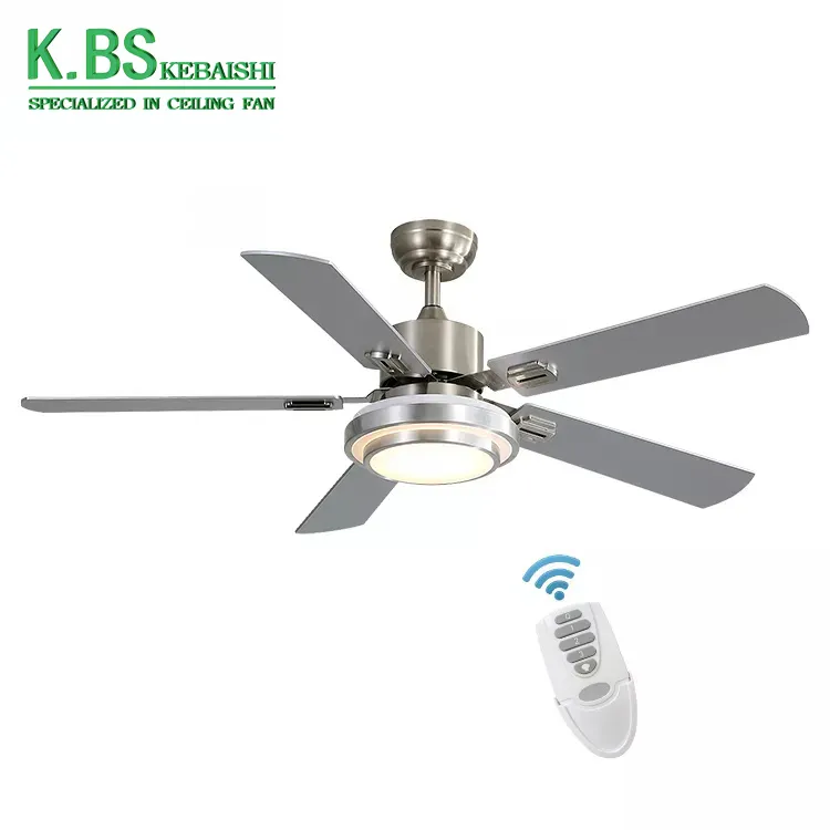 Most Popular Decor Residential 52 Inch 5 Blades DC Motor Modern Led Ceiling Fan With Light