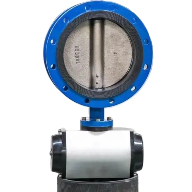 China valve 200mm Air Flow Control Cylinder Operated Butterfly Valve