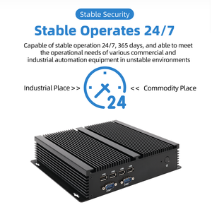 Intel Core i5 i7 Mini PC 2 LAN 6 COM NIC RS232 RS485ファンレス産業用組み込みコンピューター (SIMカードスロット付き) - Product Image 2
