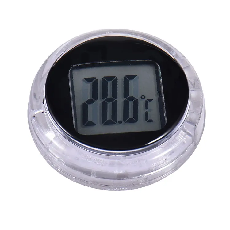 Mini Mobil Moto Digital Celsius LCD Termometer Tahan Air Mini Digital Termometer Jam
