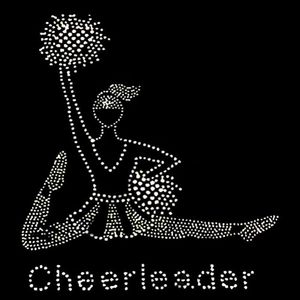 Custom Cheerleader Rhinestone Design for <strong>Cheer</strong> <strong>Pyramid</strong> Hot Fix Iron Crystal Patch on Glass Cheerleading Motif Template - Product Image 5