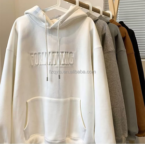 Sản Xuất Tùy Chỉnh Nặng Người Đàn Ông Quá Khổ Áo Dập Nổi Bông 400gsm Hoodies Trang Phục Logo Thương Hiệu Riêng Mens Áo - Product Image 1