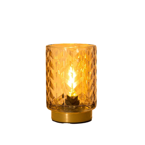 Thẩm mỹ hiện đại Pin hoạt động LED 3500K ấm trắng Đèn bàn hẹn giờ điều khiển cảm ứng Dimmable kính nhỏ không dây mô hình sóng - Product Image 1