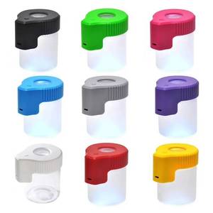 โลโก้ที่กําหนดเอง 2024 ออกแบบใหม่ขวดขยายไฟ LED กลมใสภาชนะแก้ว Jar สําหรับสมุนไพร - Product Image 2