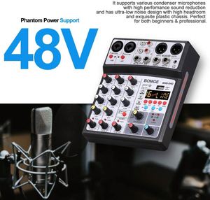 Mini consola mezcladora de Audio USB de 4 canales, grabación estéreo, procesador DSP de 48V, Phantom Power 16, Echo Delay - Product Image 3