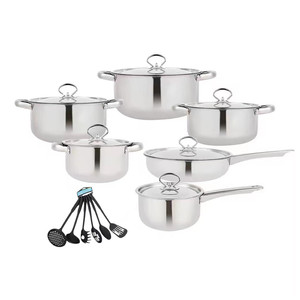 Nhà Máy Bán buôn 15 cái thép không gỉ capsulated dày đồ dùng nhà bếp không dính nấu ăn chảo và chậu không dính <span class=keywords><strong>Cookware</strong></span> <span class=keywords><strong>Set</strong></span> - Product Image 3