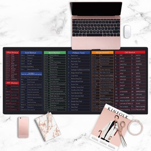 Venta caliente teclas de acceso directo en inglés alfombrilla de ratón de personalización de gran tamaño para PS Excel CAD Office pad