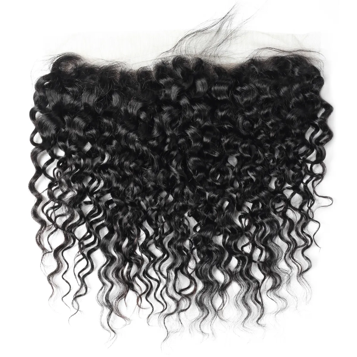 AMLHAIR-extensiones de pelo brasileñas con encaje Frontal, accesorio capilar de color negro con ondas al agua, Natural, transparente, 13x4