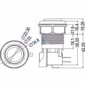 28 мм круглая кнопка с переключателем для игровых автоматов - Product Image 6