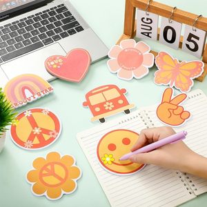 9件/套Groovy波西米亚便签信息便签彩虹蝴蝶学校用品不规则形状便签嬉皮士派对定制