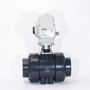 Tonheflow DN50 DN65 DN80 DN100 2 yollu 100NM 24V DC elektrik aktüatörlü PVC plastik gerçek sendika motorlu bilyalı vana - Product Image 2