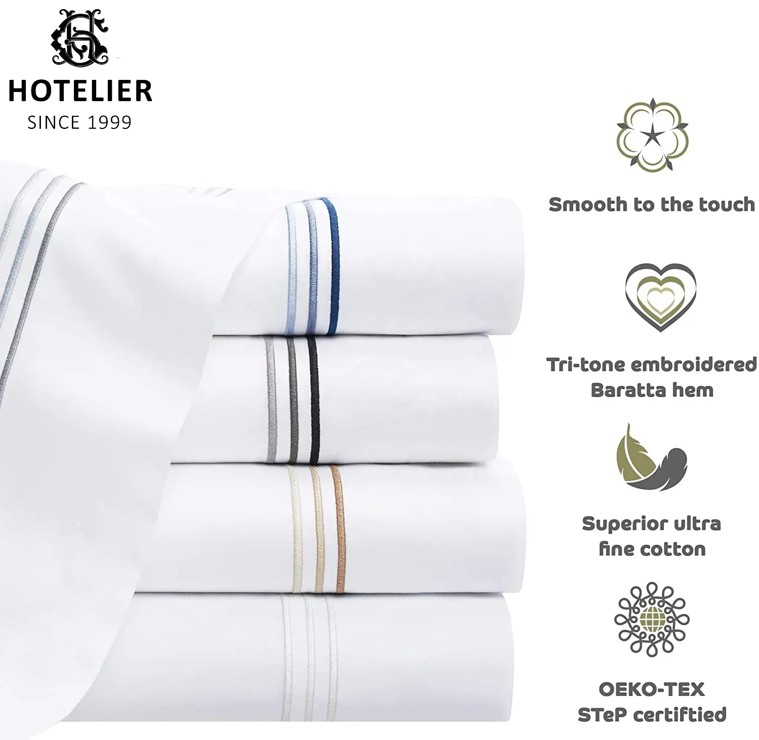 Hotelier luxe 5 étoiles hôtel lin 100% coton satin hôtel ensemble de literie draps d'hôtel