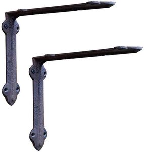 Antieke Gietijzeren Muurplankbeugels Groot Klein Formaat Steunbeugel Voor Diy L Hoek Brace Plank Muur Organizer - Product Image 3