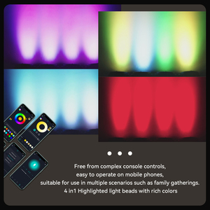 Wifiアプリコントロール14 LED * 6Wパー缶DJディスコステージLEDビームライトフラットLEDパーライト - Product Image 4