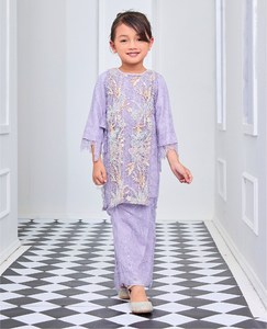 Customized Islma Baju Kurung Mom and Kids 2 Piece Chiffon <strong>Sets</strong> Add Diamond Top and Skirt <strong>Set</strong>