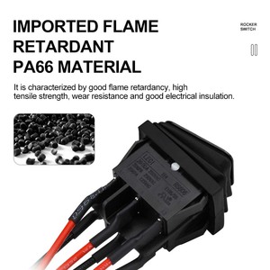 Fabrika kaynağı 4-Pin PA66 anlık Rocker anahtarı su geçirmez sıfırlama açma-kapama güç anahtarı ile 250V 16A/20A güç kablosu konektörü - Product Image 2