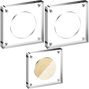 Custom-made Antique <strong>Coin</strong> Display Rack-Square Acrylic Collector's <strong>Box</strong> with Multiple Display Options for Challenge <strong>Coins</strong> - Product Image 4
