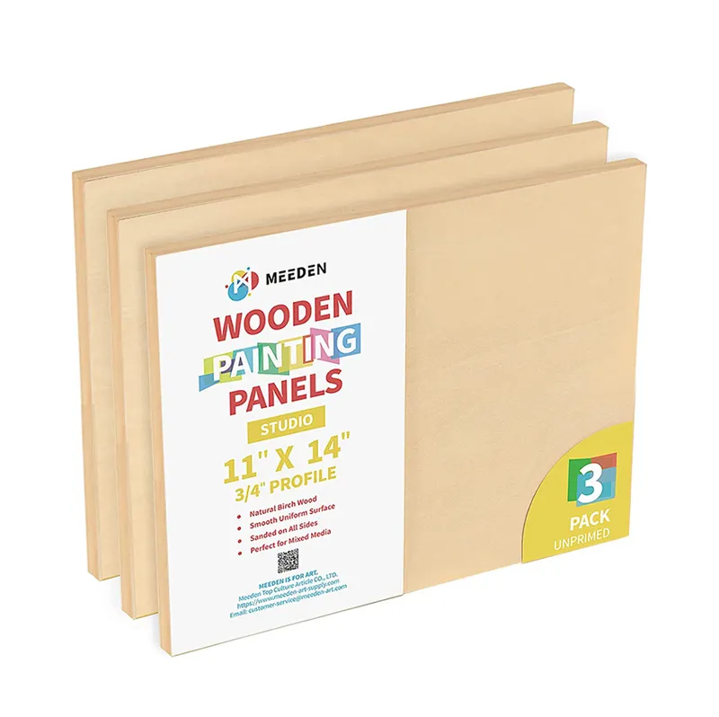 Placa de madeira para pintura, placa de madeira para pintura, 3 pacotes de 11x14 polegadas, painéis de madeira de pássaros, berço de tinta de madeira