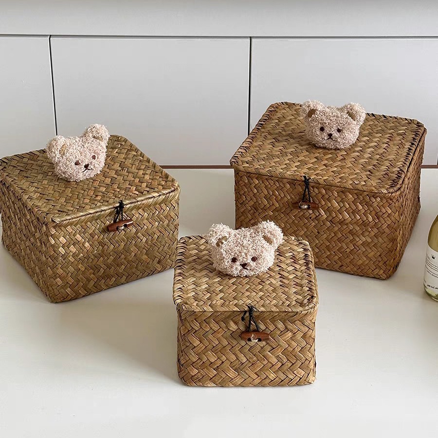 Ensemble carré 3 pièces (grand, moyen et petit) - Ours Beige