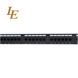 穿过19英寸1U UTP 24端口6类5e类以太网配线架梯形插孔 - Product Image 4