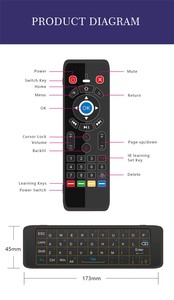 Ranboda T16 retroilluminato 2.4GHz Wireless IR apprendimento 6-giroscopio Touchpad vocale telecomando Air Mouse Mini tastiera per Android TV Box - Product Image 4