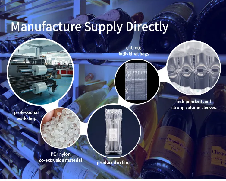 GZGJ 와인 병 여행 프로텍터 백 풍선 공기 기둥 포장 버블 백 운송용 와인 병 프로텍터