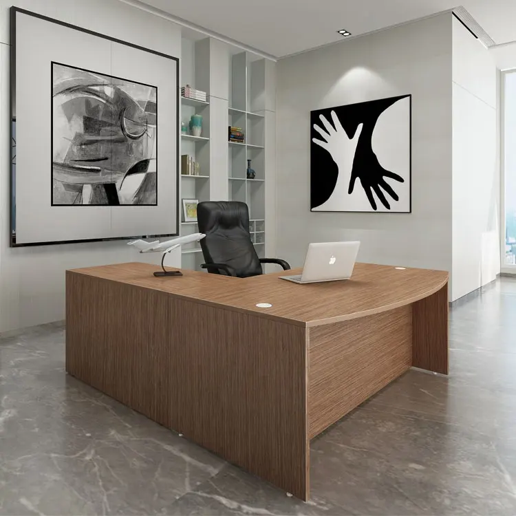 Foshan-mesa de oficina ejecutiva de madera, melamina, moderna, de lujo, grande