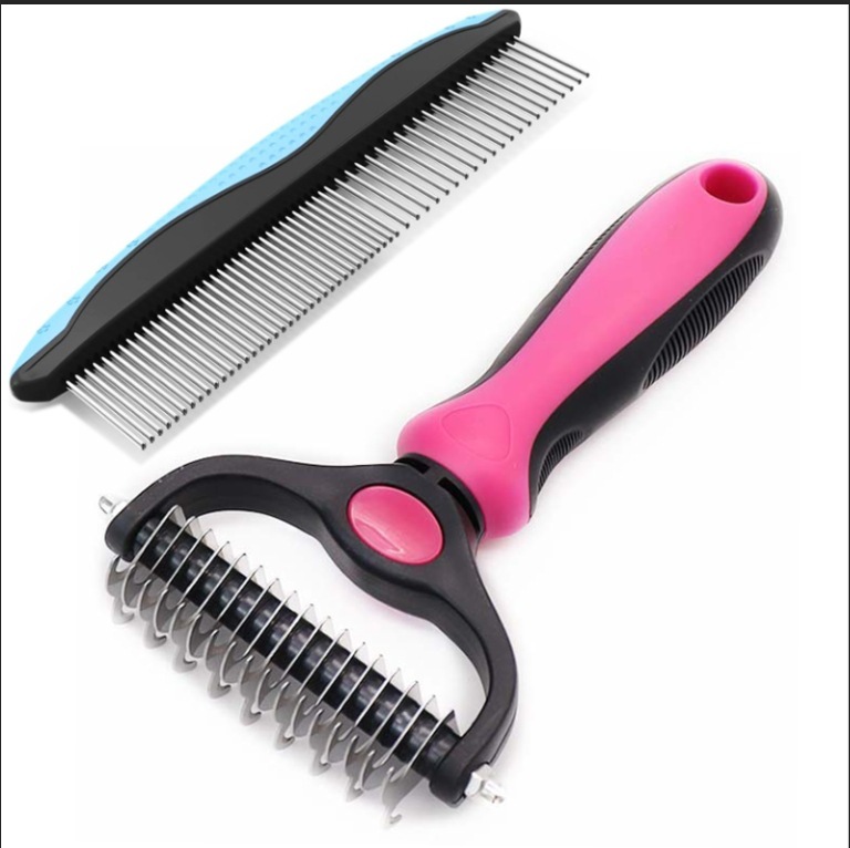 Pettine per capelli + pettine per nodi aperti rosso
