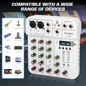 ST-4P profesyonel 48V Bluetooth Mini USB ses mikseri 4 kanal karıştırma konsolu - Product Image 5