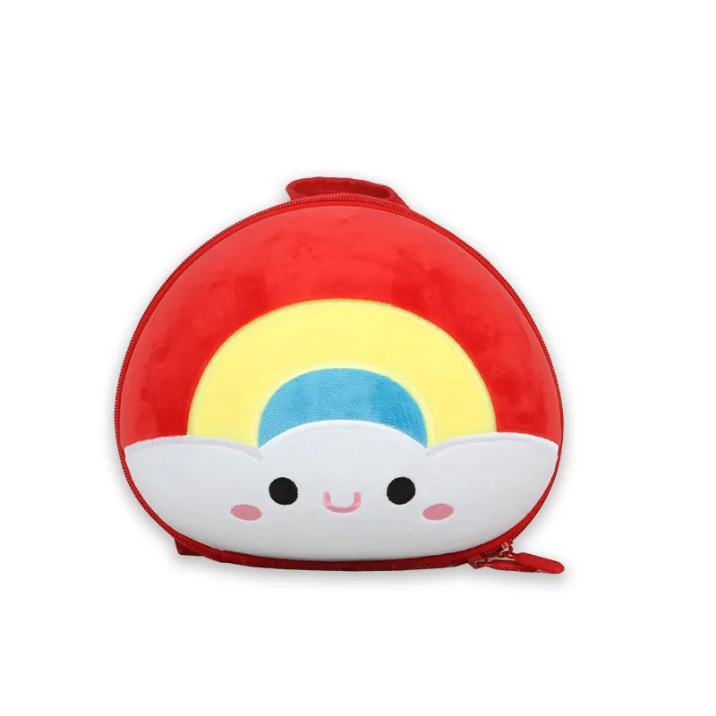 Supercute Mochila Rainbow para crianças, bolsa escolar de pelúcia 3D fofa para bebês, bolsa de desenho animada para escola infantil