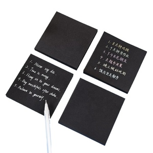 Classic Black <strong>Sticky</strong> <strong>Notes</strong> Office School Self-adhesive <strong>Notepad</strong> Memo Pad <strong>Customize</strong> Stationery 50 Sheets/pad 3x3in/7.5*7.5CM - Product Image 2